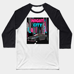 Grey Nissan Silvia S15 Night City Baseball T-Shirt